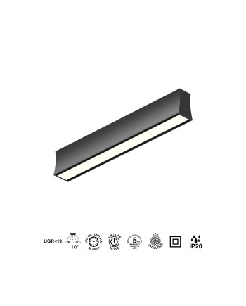 HANOK * PLAFÓN LED 14W 3000K 110º NEGRO